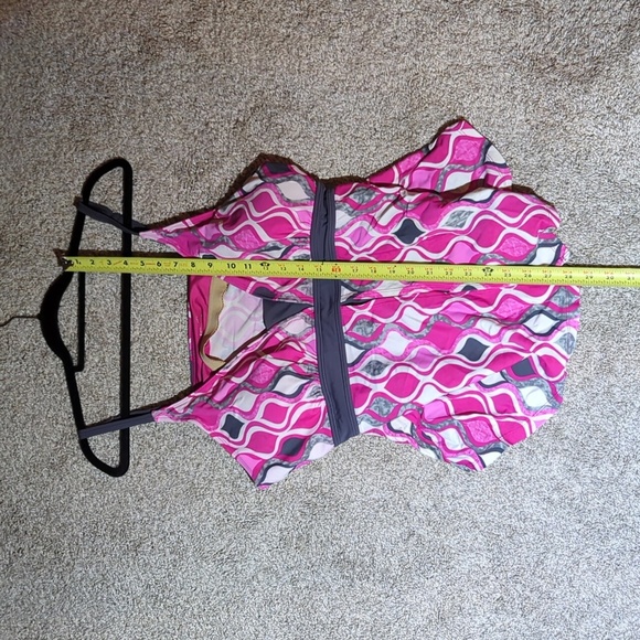 Free Country Bathing Suit Top, 2X, pink, White And Gray - Picture 5 of 7